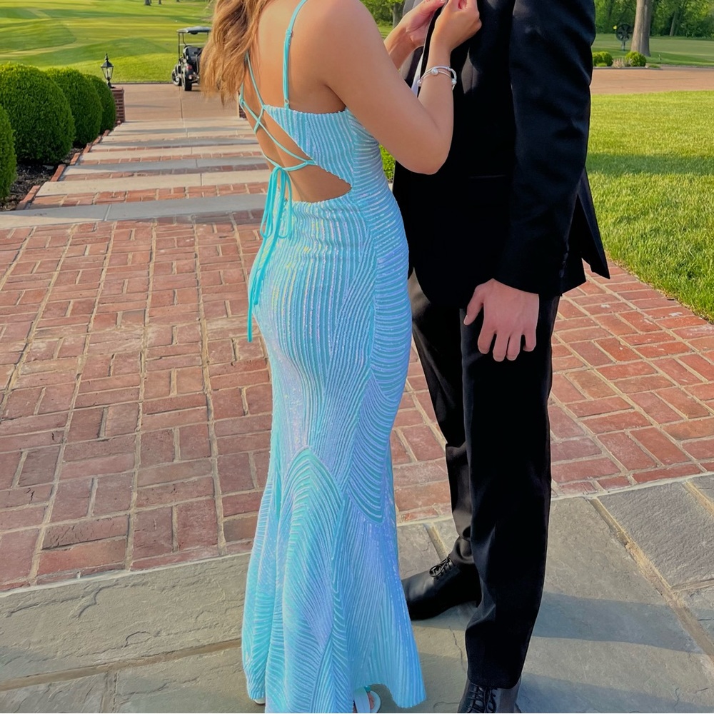 blue long dress